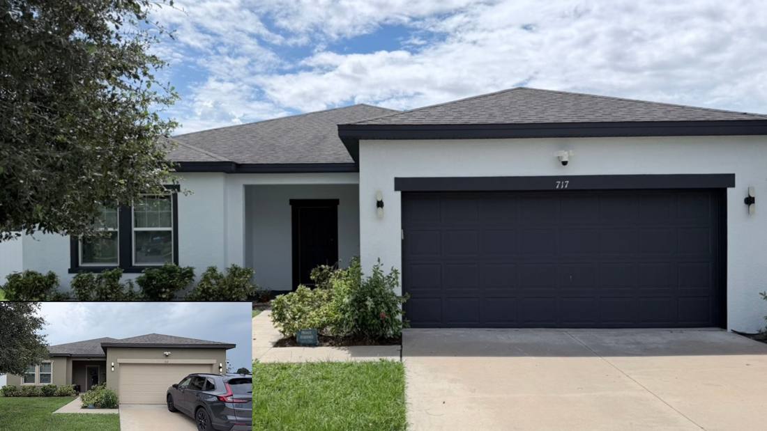 Exterior home painting before and after, Tampa Bay